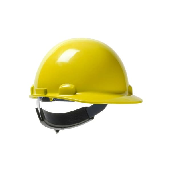 Dynamic Dom Cap Style Dome Hard Hat HDPE Shell, 6-Pt Suspension, Rachet Adjustment, Yellow